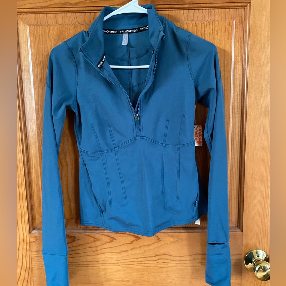 Free People Movement zip up, color high tide